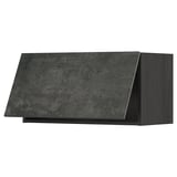 A dark grey METOD kitchen cabinet with a concrete effect and modern design.