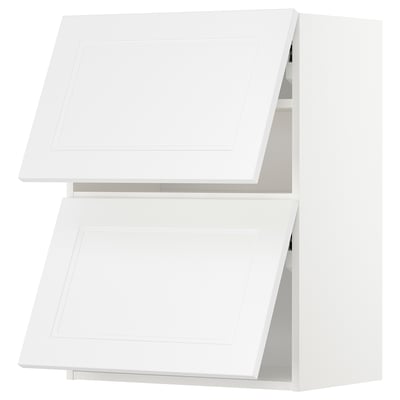 METOD white kitchen cabinet, twin wall-mounted units, modern look