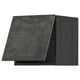 METOD kitchen unit with dark grey concrete effect doors, wood grain sides, angled top.