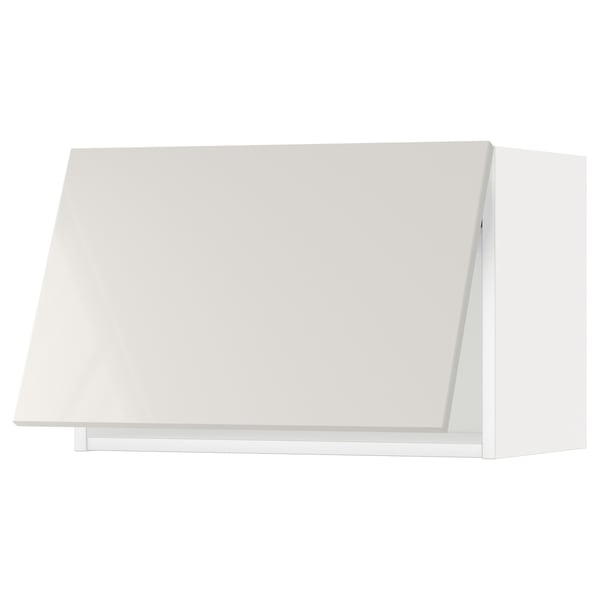 White rectangular kitchen cabinet with high gloss finish.