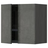METOD grey concrete cabinet, square, two doors, wall-mount.