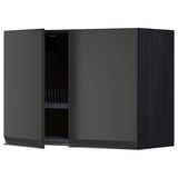 Grey METOD cabinet, open, with shelf & drainer.