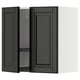 Dark grey wall cabinet, modern design, adjustable shelf, beveled edges.