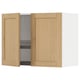 METOD kitchen cabinet with oak doors and metal shelf.