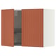 METOD Wall cabinet w dish drainer/2 doors, white/Terrsjö red-brown wave pattern, 80x60 cm