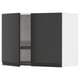 METOD black kitchen wall cabinet, modern, matte, rectangular, minimalistic design with integrated handle.