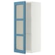 METOD Wall cabinet w shelves/glass door, white/Lerhyttan blue, 40x100 cm