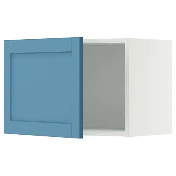 METOD Wall cabinet, white/Lerhyttan blue, 60x40 cm