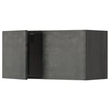 Dark grey concrete effect kitchen cabinet, rectangular, modern minimalist design.