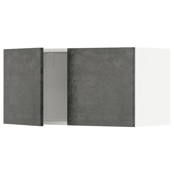 METOD kitchen unit in dark grey concrete with minimalist design.