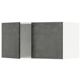 METOD kitchen unit in dark grey concrete with minimalist design.