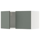 A modern grey-green kitchen cabinet from the METOD system with a clean, rectangular design and a metallic handle.