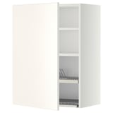 White METOD kitchen cabinet with adjustable shelves and dish drainer.
