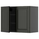 Dark gray wall-mounted kitchen cabinet with two doors, one adjustable shelf, and beveled edges.
