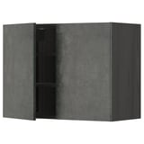 Grey METOD wall cabinet with concrete finish and adjustable shelves.