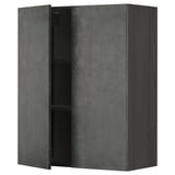 Dark grey kitchen cabinet, METOD, concrete effect, rectangular, 2 doors, 1 adjustable shelf.