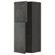 Black METOD kitchen unit with dark grey concrete doors and adjustable shelves.