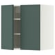 METOD Wall cabinet with shelves/2 doors, white/Aspudden dark grey-green, 60x60 cm