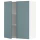 Turquoise METOD wall cabinet with doors & shelves.