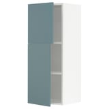 METOD kitchen cabinet, turquoise, with adjustable shelf, two doors.
