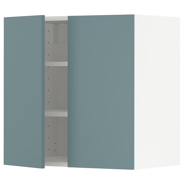 METOD kitchen cabinet, turquoise, with shelves.