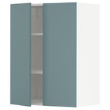 Blue METOD kitchen cabinet with adjustable shelves.