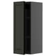 Dark grey kitchen cabinet. Modern, rectangular design with beveled edges.