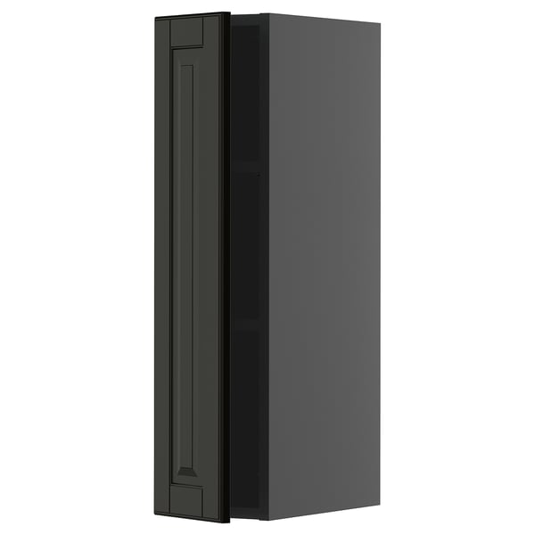 METOD black kitchen cabinet, rectangular, with beveled edges.