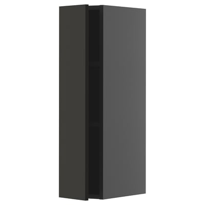 METOD kitchen cabinet, matt black, rectangular, wall-mounted, modern design.