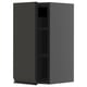 Dark grey modern kitchen cabinet with minimalistic design and sleek matte black finish.