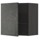 METOD kitchen cabinet with dark grey concrete door, square shape, two shelves, modern design.