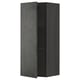 Modern black METOD kitchen cabinet with dark grey concrete effect door, square shape, and minimalist design.