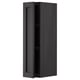 Black stained wooden kitchen cabinet with a modern, rectangular design and single door.