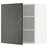 METOD kitchen cabinet. Grey, square, open with 2 shelves.