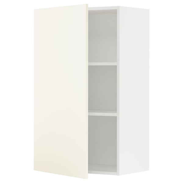 Ikea METOD kitchen cabinet: white, rectangular, two-shelf design with adjustable shelves.