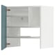 METOD wall cabinet in turquoise with adjustable shelf, nickel hinges.