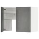 A grey modern kitchen cabinet from METOD with two shelves.