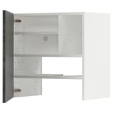 White METOD cabinet, minimalist design, adjustable shelves, grey hinges.
