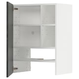 Open white cabinet, METOD kitchen system. Adjustable shelves, no items inside.