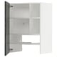 Open white cabinet, METOD kitchen system. Adjustable shelves, no items inside.