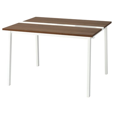 MITTZON walnut top white legs rectangular conference table.