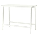 MITTZON white desk, rectangular, cleanable melamine surface, sturdy particleboard legs, minimalist design.