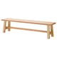 Option: Light wood MÖCKELBY bench, rectangular, simple, sturdy.