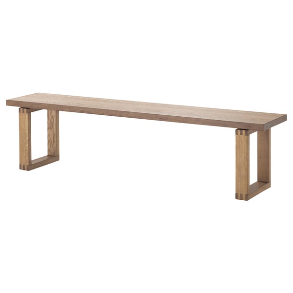 MÖRBYLÅNGA bench - oak top & u-legs, modern