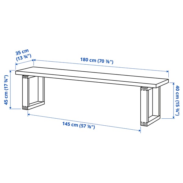 Illustration with measurements for the product: MÖRBYLÅNGA.