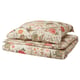 Option: Floral bedding set: NÄSSELKLOCKA, light beige, cotton/viscose, rectangular, zipped closure, detailed floral print.