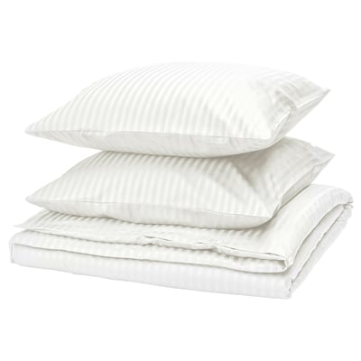 NATTJASMIN Duvet cover and 2 pillowcases, white, 240x220/80x80 cm