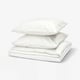 NATTJASMIN set: white, striped bedding, soft fabric, rectangular.
