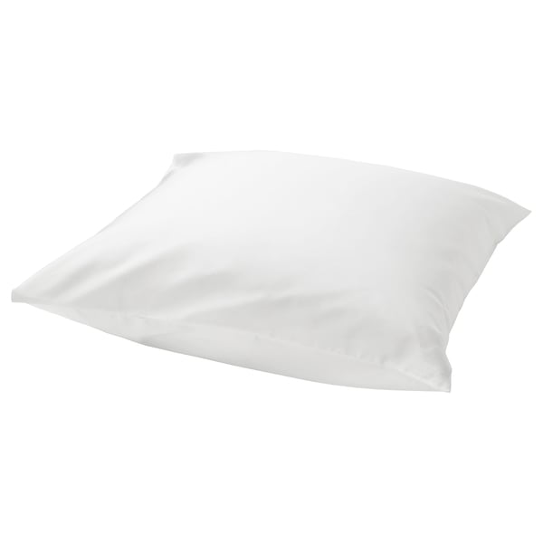 NATTJASMIN pillowcase, white, silk-like, square shape, smooth design.