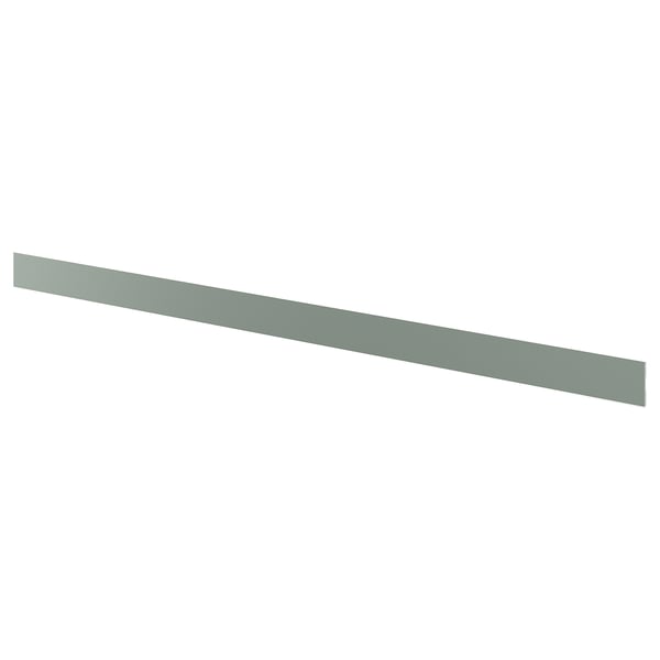 Green-gray kitchen plinth, rectangular, smooth surface.